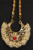 Side Tikka, Golden Maang Side Tikka Jhumar Hair Jewelry #4553